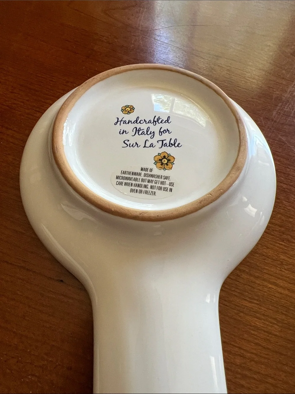 Handcrafted in Italy for Sur La Table Ceramic Spoon Rest